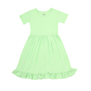 Melon Green Ruffled Dress