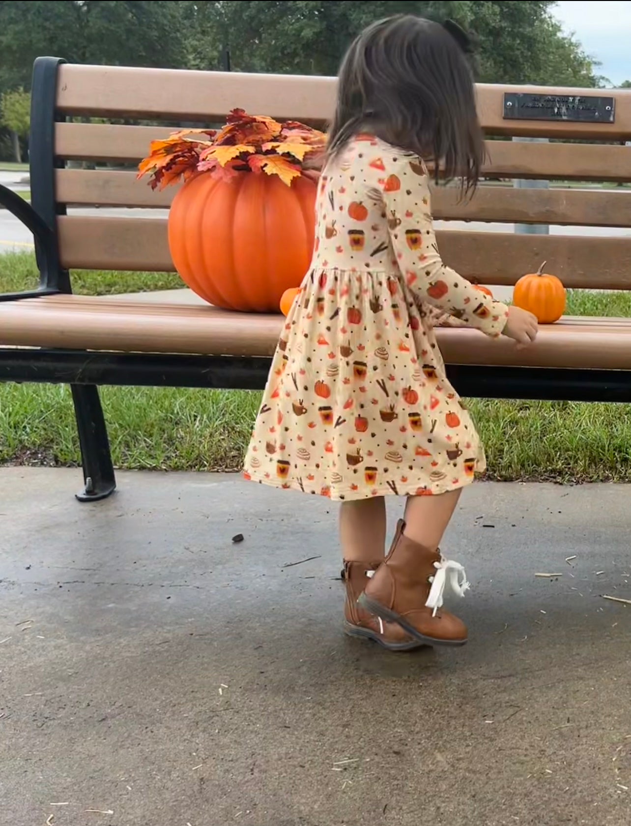 Hey Pumpkin Long Sleeve Twirl Dress