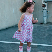 Pink Checkered Ballerina Dress