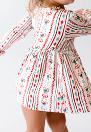 Candy Cane Ln Bodysuit Twirl Dress