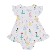 Royal Bloom Ruffled Bodysuit Dress