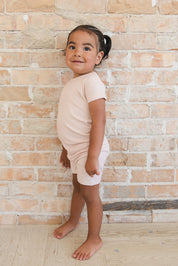 Ballet Pink Ribbed Short Set