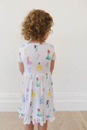 Royal Bloom Ruffled Dress