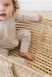Oatmilk Ribbed Convertible Footie