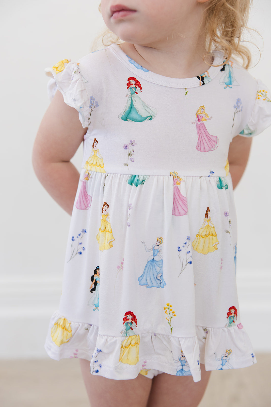 Royal Bloom Ruffled Bodysuit Dress