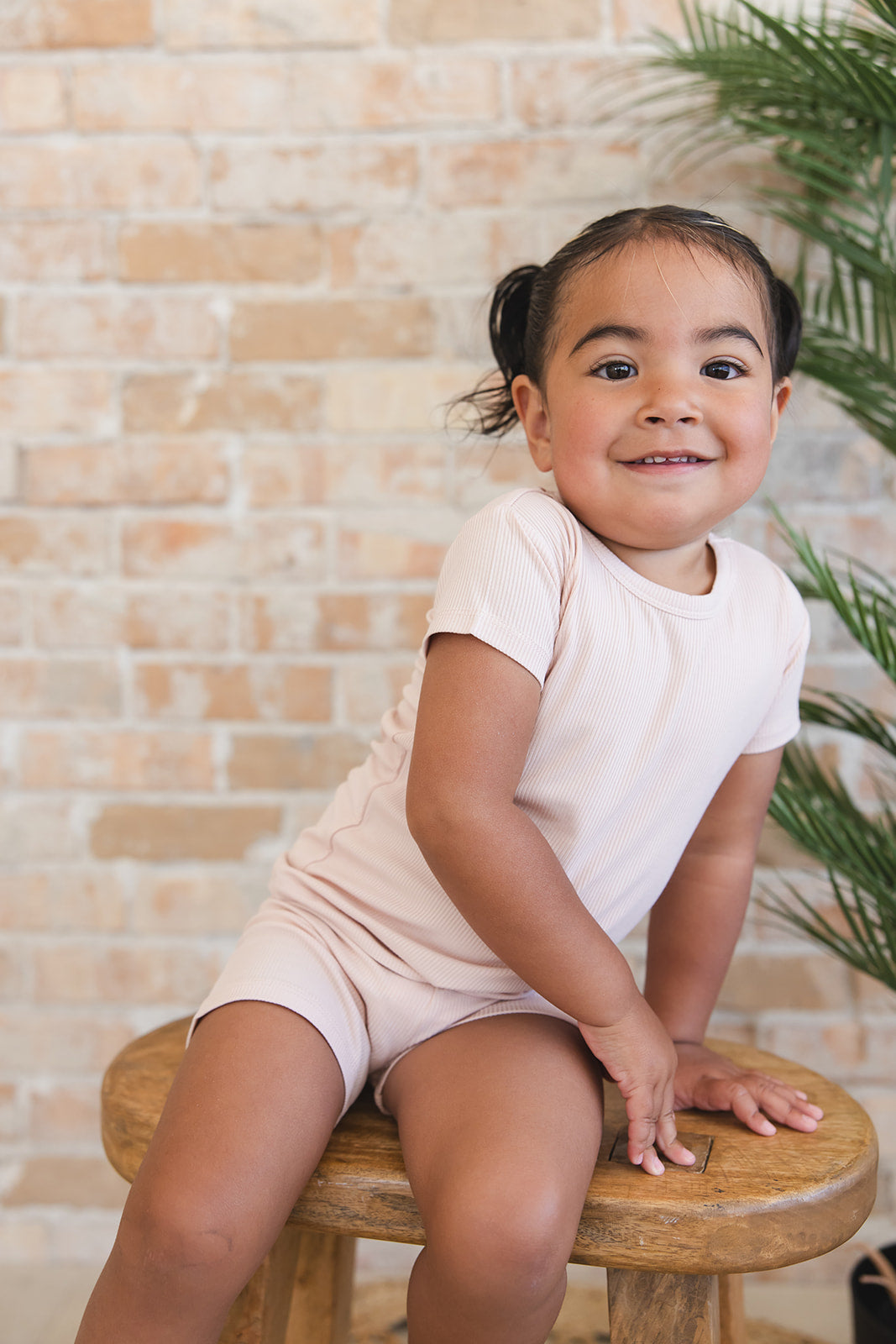 Ballet Pink Ribbed Short Set