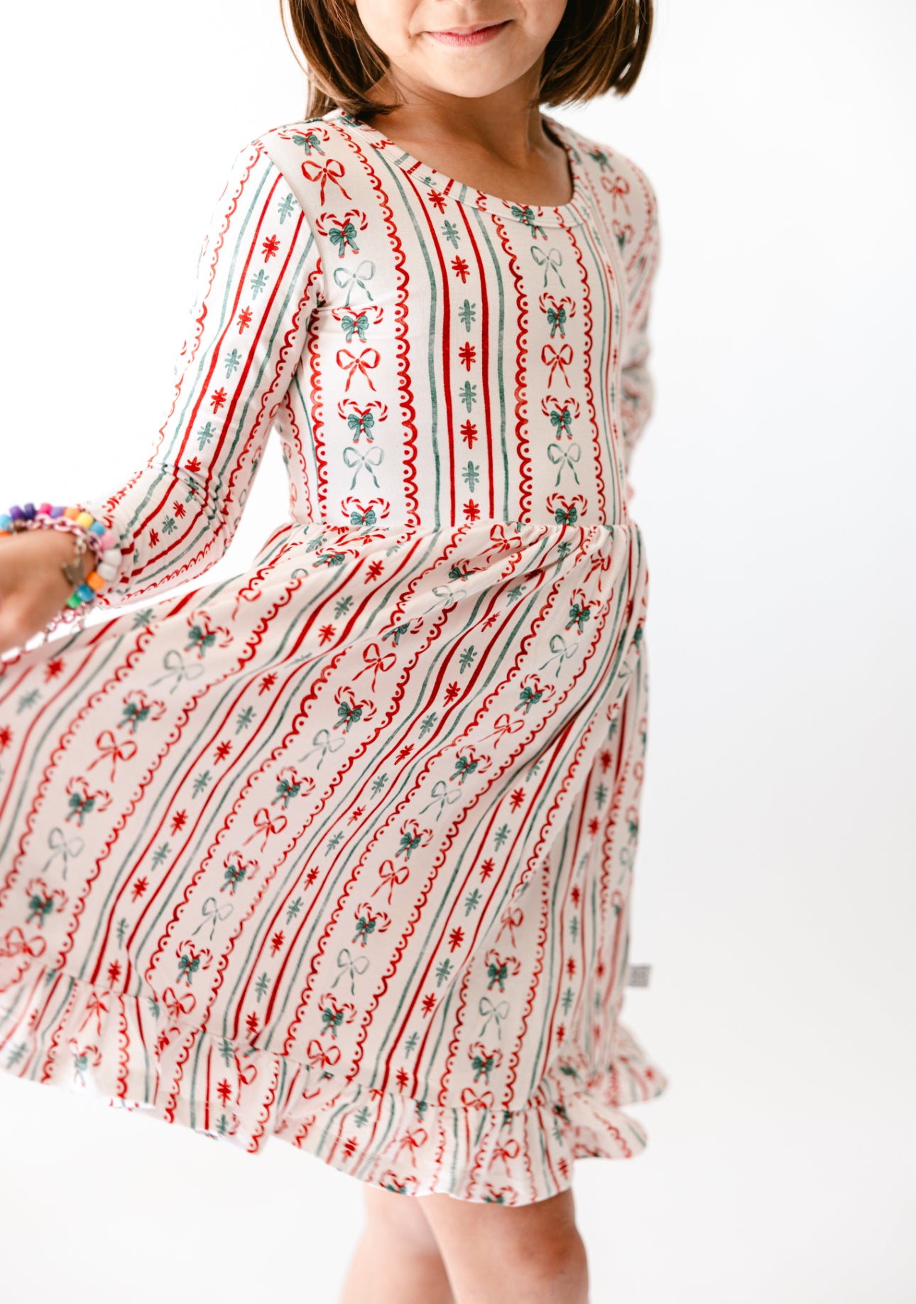 Candy Cane Ln Long Sleeve Twirl Dress