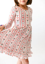 Candy Cane Ln Long Sleeve Twirl Dress