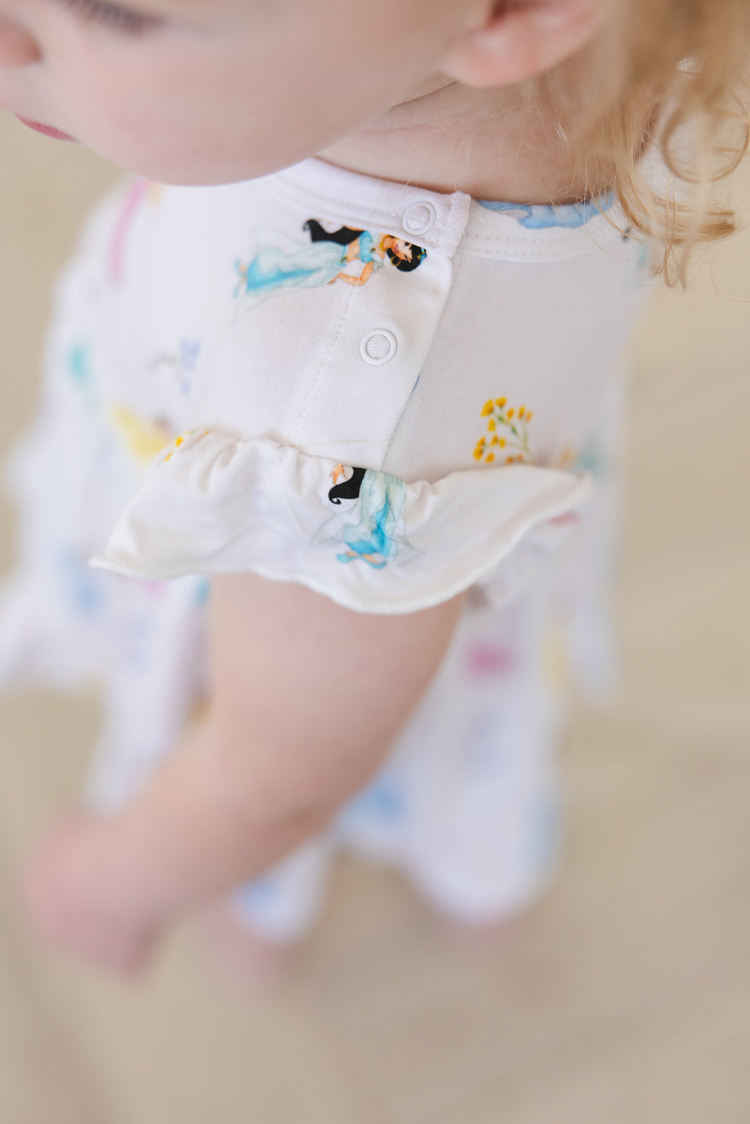 Royal Bloom Ruffled Bodysuit Dress