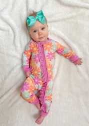 Flower Power Ruffled Convertible Footie